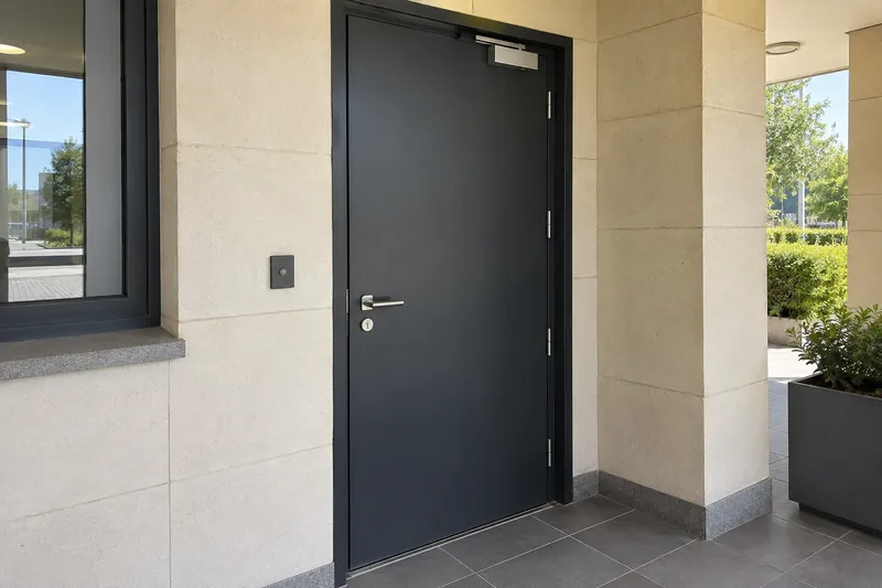 Embassy steel door installation by BaytiFix, Lebanon