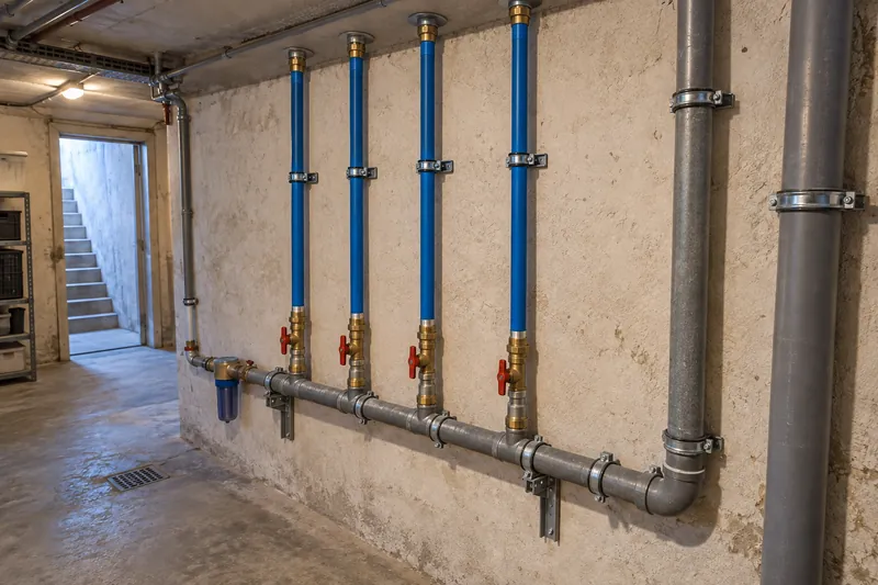 Building pipework by BaytiFix, Hamra, Beirut