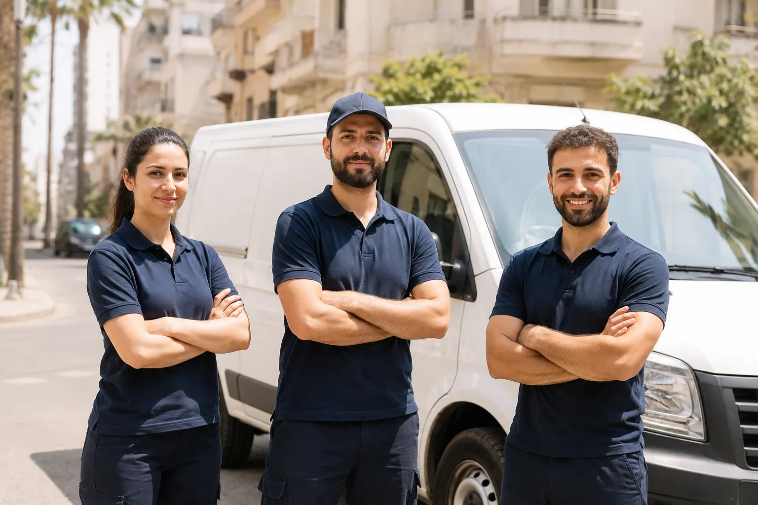 BaytiFix technicians preparing for a job in Lebanon